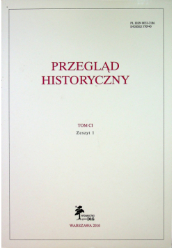 Przegląd historyczny Tom CI Zeszyt 1