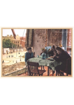 Pocztówka Warszawa 1947 Wspólny posiłek