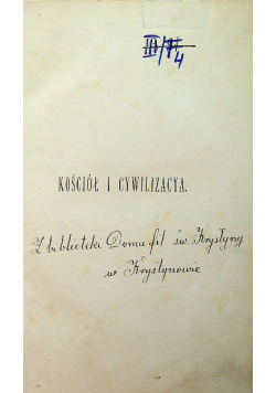 Kościół i cywilizacja 1878 r