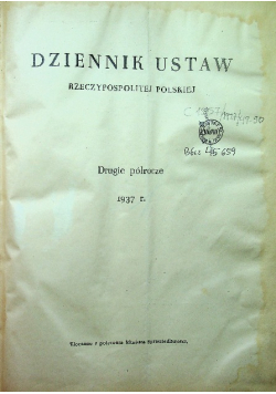 Dziennik ustaw Rzeczypospolitej Polskiej Drugie półrocze 1897 r.