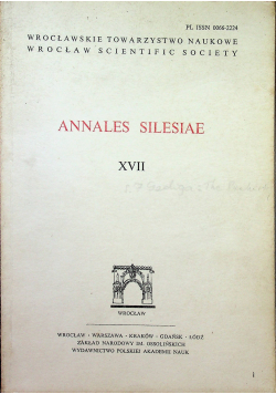 Annales silesiae XVII