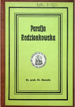 Parafja Radzionkowska reprint z 1926 roku