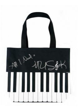 Torba czarna "All I Need Is Music", klawiatura