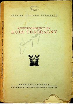 Korespondencyjny kurs teatralny 1930 r.