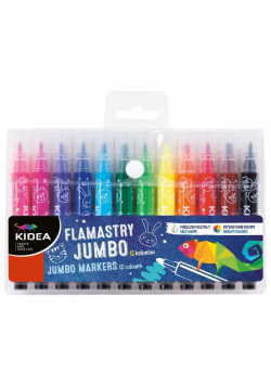 Flamastry Jumbo 12 kolorów KIDEA