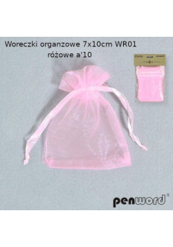 Woreczki organzowe różowe 7x10cm 10szt