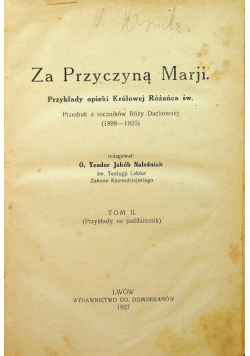 Za Przyczyną Marji Tom II 1927 r