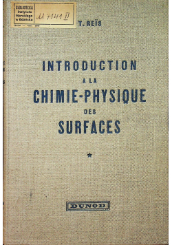 introduction a la chimie physique des surfaces