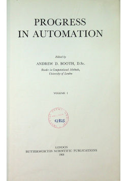 Progress in Automation Volume I