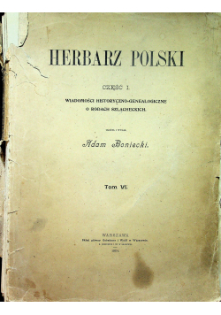 Herbarz Polski część 1 tom VI 1904 r.