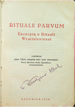 Rituale Parvum Excerpta e Rituali Wratislaviensi