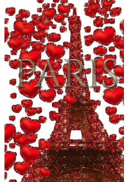 Paris Valentine's glitter  Red  hearts Eiffel Tower creative  blank Journal