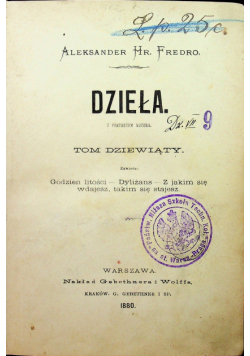 Fredro Dzieła 3 tomy 1880 r