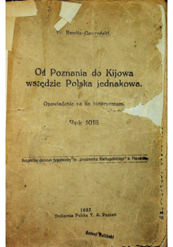 Od Poznania do Kijowa wszędzie Polska jednakowa 1923 r.