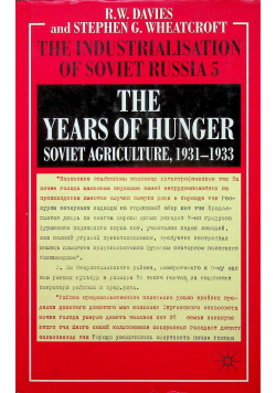 The years of hunger soviet agriculture