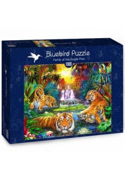 Puzzle 1000 Rodzinka tygrysów w dżungli