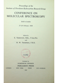 Proceedings of the conference on molecular spectroscopy