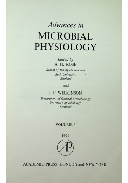 Advances in microbial physiology volume  6