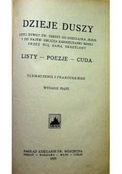 Dzieje duszy listy poezje cuda 1925r
