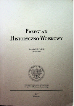 Przegląd Historyczno Wojskowy rocznik XIX Nr 1