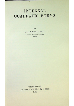 Integral quadratic forms