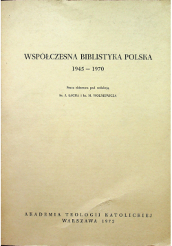 Współczesna Biblistyka Polska 1945 1970
