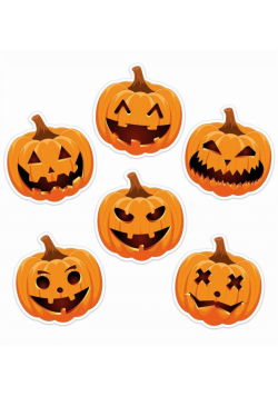 Dekoracje okienne Halloween - Dynie małe 6szt