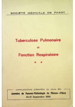 Tuberculose Pulmonaire et Fonction Respiratoire