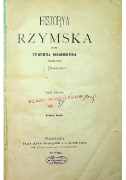Historya Rzymska przez Teodora Mommsena 1880 r.