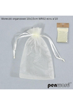 Woreczki organzowe ecru 15x10cm 10szt