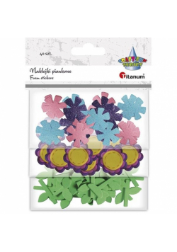 Naklejki piankowe kwiaty mix 40szt