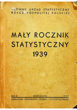 Mały Rocznik Statystyczny 1939 r