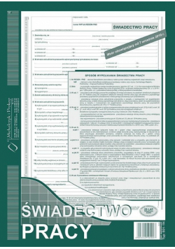Świadectwo pracy 501-1N