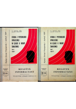Studia z psychologii społecznej w czasie II wojny światowej tom 1 i 2