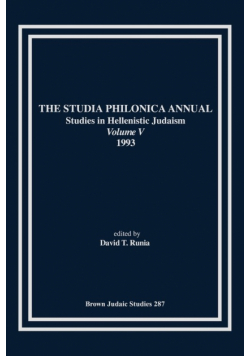 The Studia Philonica  Annual V, 1993