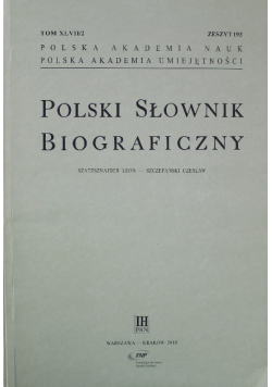 Polski Słownik Biograficzny zeszyt 193