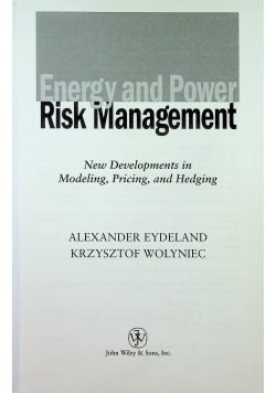 Energy and Power Risk Management