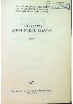 Podstawy konstrukcji maszyn część I