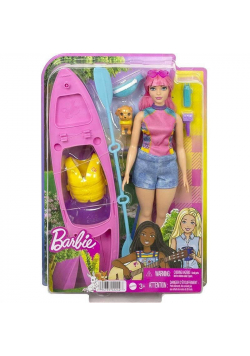 Barbie Daisy na kempingu lalka+kajak