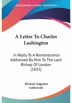 A Letter To Charles Lushington