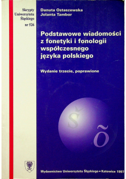 Podstawowe wiadomości z fonetyki i fonologii współczesnego języka polskiego