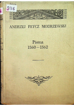 Modrzewski Pisma 1560 - 1562