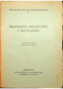 Najstarsze świadectwa o Słowianach 1947 r