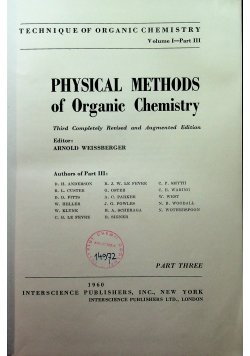 Physical methodos of organic chemistry
