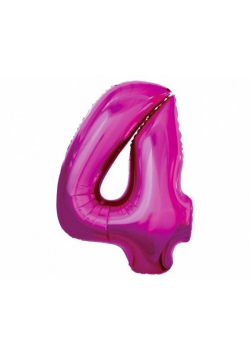 Balon foliowy cyfra 4 różowa 92cm