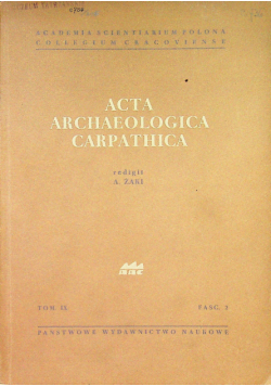 Acta Archaelogica Carpathica tom II