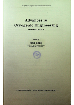 Advances In Cryogenic Engineering Materials Volume 41 Part A