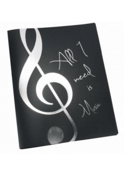 Segregator z folijkami All I Need Is Music srebrny
