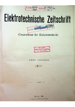 Elektrotechnische Zeitschrift XXXV Jahrgang 1914 r