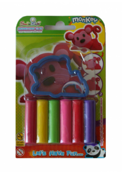 Plastelina 50g 6 kolorów 1 foremka Małpa